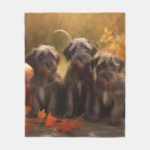 Drahthaar Pointing Griffon Puppy Herbst Fleecedecke (Vorderseite)