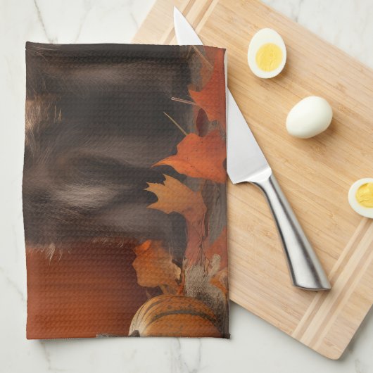 Drahthaar Pointing Griffon Puppy Herbst Geschirrtuch (Viertel Falte)