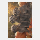 Drahthaar Pointing Griffon Puppy Herbst Geschirrtuch (Vertikal)