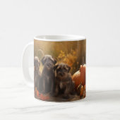 Drahthaar Pointing Griffon Puppy Herbst Kaffeetasse (Vorderseite Links)