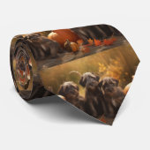 Drahthaar Pointing Griffon Puppy Herbst Krawatte (Gerollt)