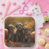 Drahthaar Pointing Griffon Puppy Herbst Pappteller (Party)