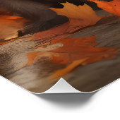 Drahthaar Pointing Griffon Puppy Herbst Poster (Ecke)