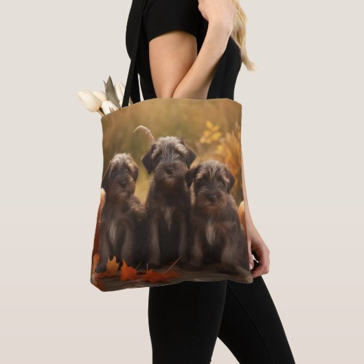 Drahthaar Pointing Griffon Puppy Herbst Tasche (Von Nahem)