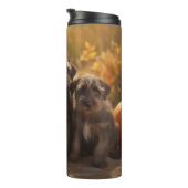 Drahthaar Pointing Griffon Puppy Herbst Thermosbecher (Nach rechts gedreht)