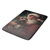 Drahthaar Pointing Griffon Santa Claus Weihnachten Badematte (Schrägansicht)