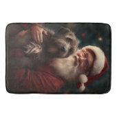 Drahthaar Pointing Griffon Santa Claus Weihnachten Badematte (Vorderseite)