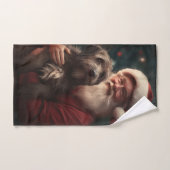 Drahthaar Pointing Griffon Santa Claus Weihnachten Badhandtuch Set (Handtuch)