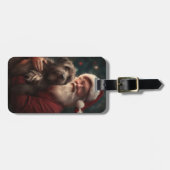 Drahthaar Pointing Griffon Santa Claus Weihnachten Gepäckanhänger (Vorderseite horizontal)