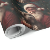 Drahthaar Pointing Griffon Santa Claus Weihnachten Geschenkpapier (Rolleneckpunkt)