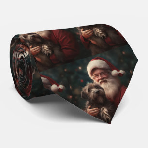 Drahthaar Pointing Griffon Santa Claus Weihnachten Krawatte