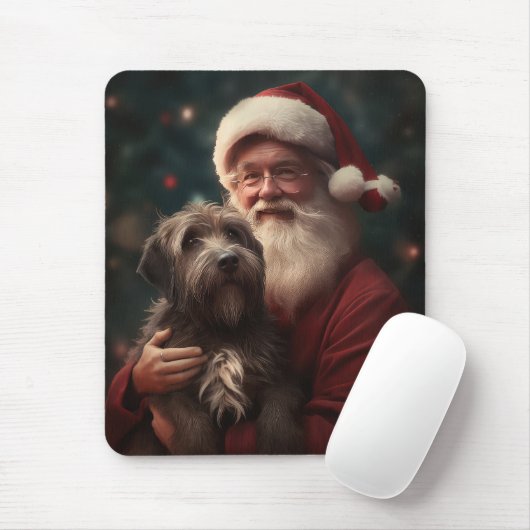 Drahthaar Pointing Griffon Santa Claus Weihnachten Mousepad (Mit Mouse)