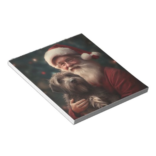 Drahthaar Pointing Griffon Santa Claus Weihnachten Notizblock (angewinkelt)