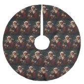 Drahthaar Pointing Griffon Santa Claus Weihnachten Polyester Weihnachtsbaumdecke (Vorderseite)