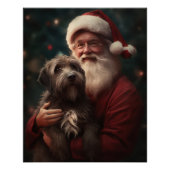 Drahthaar Pointing Griffon Santa Claus Weihnachten Poster (Vorderseite)