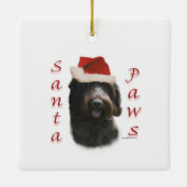 Drahthaar Pointing Griffon Santa Paws Keramikornament (Rückseite)