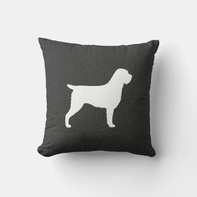 Drahthaar Pointing Griffon Silhouette Kissen (Vorderseite)