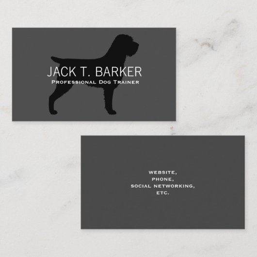 Drahthaar Pointing Griffon Silhouette Visitenkarte (Vorne/Hinten)