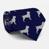 Drahthaar Pointing Griffon Silhouetten Muster Krawatte (Gerollt)