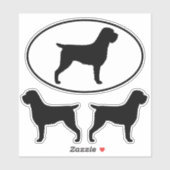 Drahthaar Pointing Griffon Silhouetten Stickers Aufkleber (Blatt)