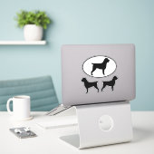 Drahthaar Pointing Griffon Silhouetten Stickers Aufkleber (Laptop auf Schreibtisch)