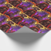 Drahthaar Pointing Griffon Vampire Pumpkins Beängs Geschenkpapier (Ecke)