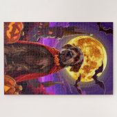 Drahthaar Pointing Griffon Vampire Pumpkins Beängs Puzzle (Horizontal)