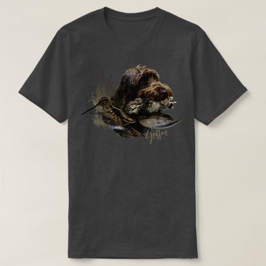 Drahthaar Pointing Griffon Woodhunting T-Shirt (Design vorne)