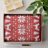 Drahthaar Pointing Griffons Christmas Pattern Red Seidenpapier (Geschenk)
