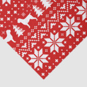 Drahthaar Pointing Griffons Christmas Pattern Red Seidenpapier (Detail)