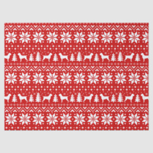 Drahthaar Pointing Griffons Christmas Pattern Red Seidenpapier