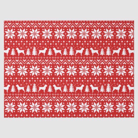 Drahthaar Pointing Griffons Christmas Pattern Red Seidenpapier (Vorderseite)