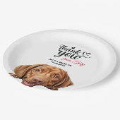 Drahthaar Vizla Pappteller (Schrägansicht)