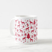 Drahthaar Vizsla Christmas Design Kaffeetasse (Vorderseite Links)