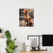 Drahthaar Vizsla Dog Art Print Poster (Heimbüro)