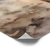 Drahthaar Vizsla Dog Art Print Poster (Ecke)