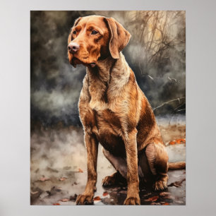 Drahthaar Vizsla Dog Art Print Poster