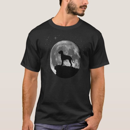 Drahthaar Vizsla Dog Moon T-Shirt (Vorderseite)