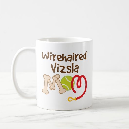Drahthaar Vizsla Hundezucht-Mama-Geschenk Kaffeetasse (Links)