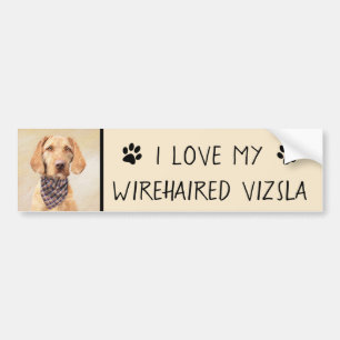 Drahthaar Vizsla Malerei - Niedliche Hundekunst Autoaufkleber