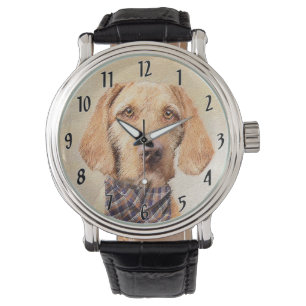 Drahthaar Vizsla Painting - Niedliche Hundekunst Armbanduhr