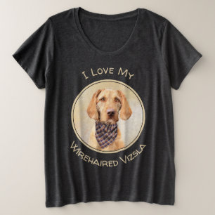 Drahthaar Vizsla Painting - Niedliche Hundekunst Große Größe T-Shirt
