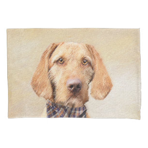 Drahthaar Vizsla Painting - Niedliche Hundekunst Kissenbezug