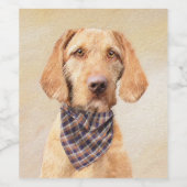 Drahthaar Vizsla Painting - Niedliche Hundekunst Weinetikett (Einzelnes Label)