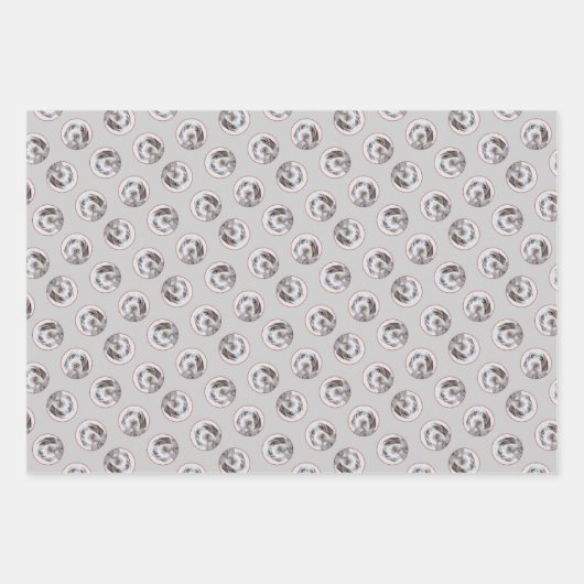 Drahthaar Zeige Griffon Painting Pet Dog Art Geschenkpapier Set (Vorderseite 3)