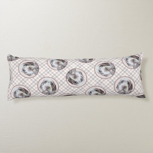 Drahthaar Zeige Griffon Painting Pet Dog Art Seitenschläferkissen (Rückseite)