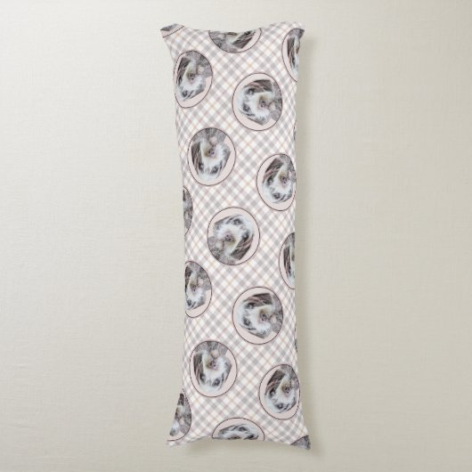 Drahthaar Zeige Griffon Painting Pet Dog Art Seitenschläferkissen (Vorderseite Vertikal)