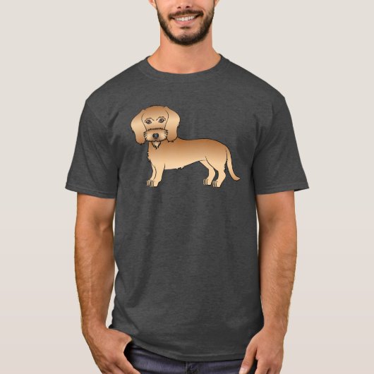 Drahthaarhaltiger Dackel Niedlicher Cartoon Dog T-Shirt (Vorderseite)