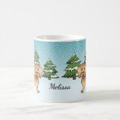 Drahthaarige Dackel im Winterwald Kaffeetasse (Mittel)