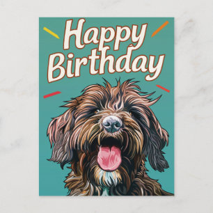 Drahthaariger Griffon Alles Gute zum Geburtstag Postkarte